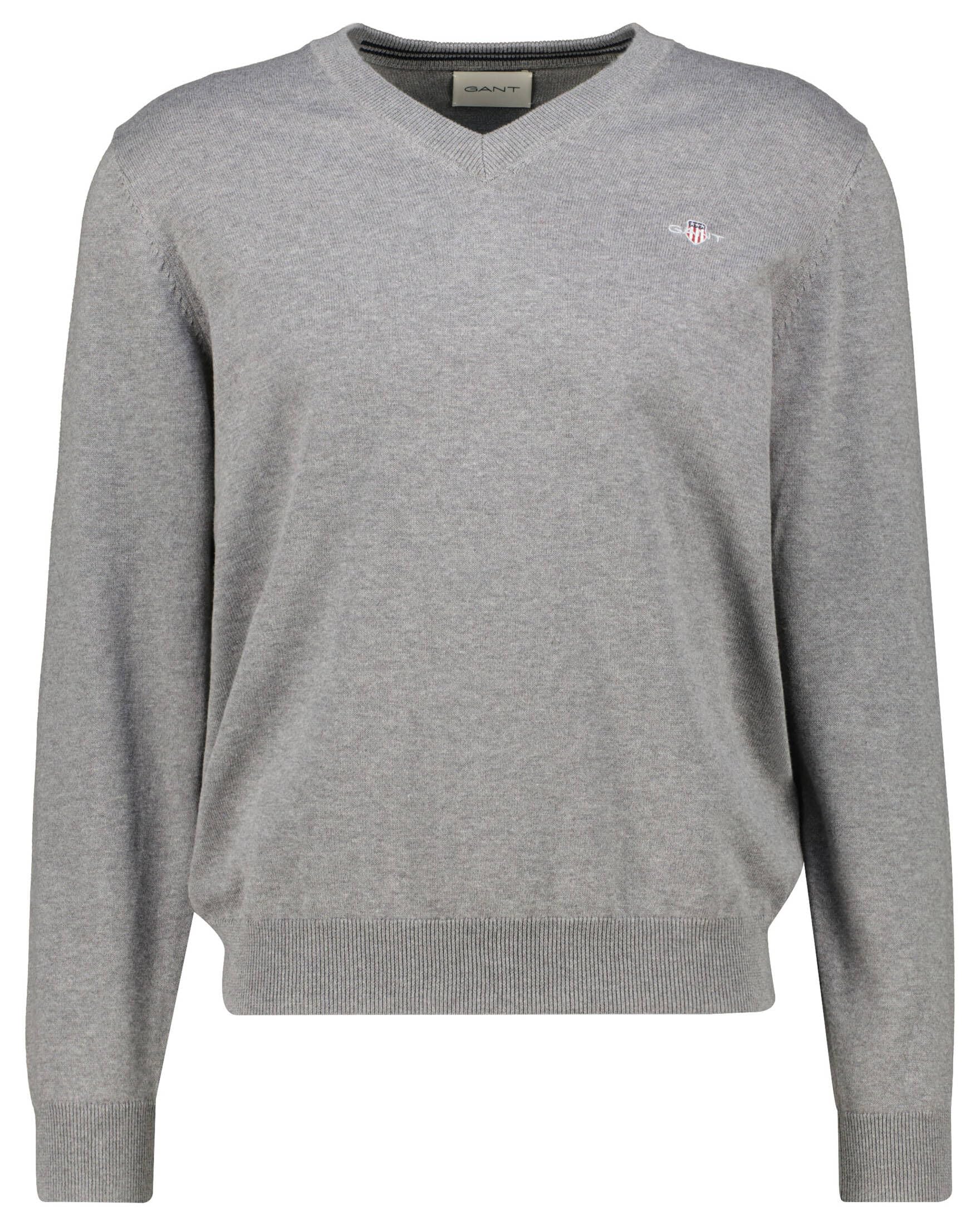 GANT Men's 8030562-92-4XL Classic Cotton V-Neck, Dark Grey Melange, 4XL