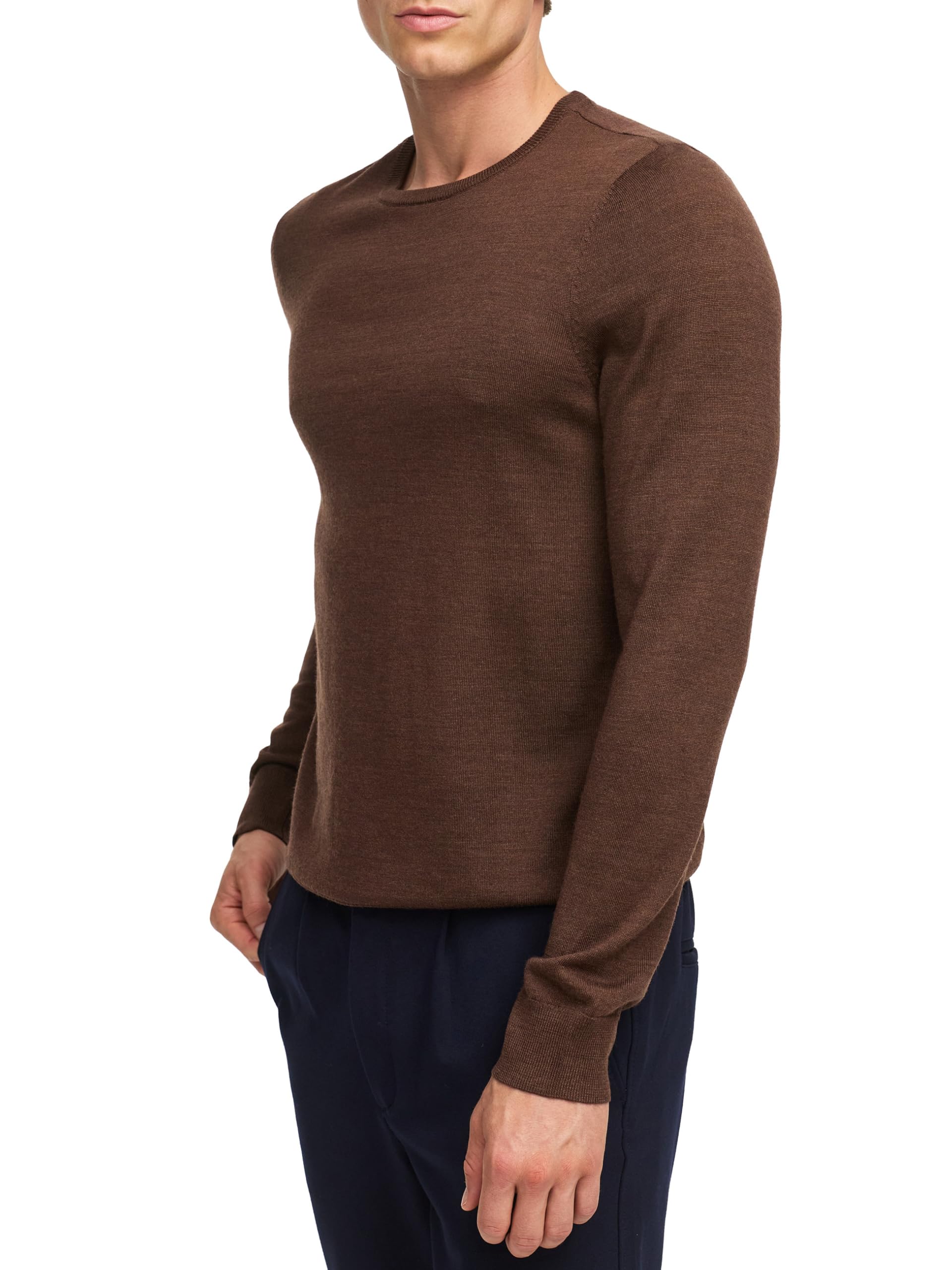 KRONSTADT KSJohannes - Jersey de punto para hombre, 100% lana merino, jersey de invierno para hombre