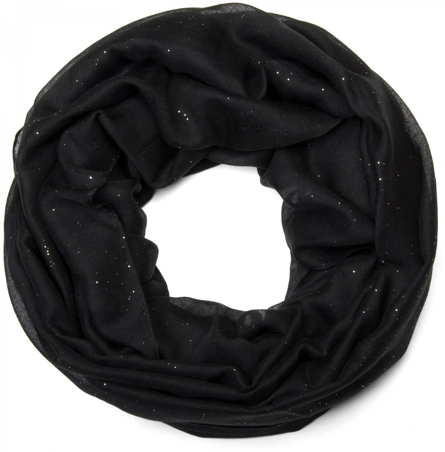 Stylebreaker Women's Black Elegant Glittering Tube Scarf, Uni, 01018090, Colour: