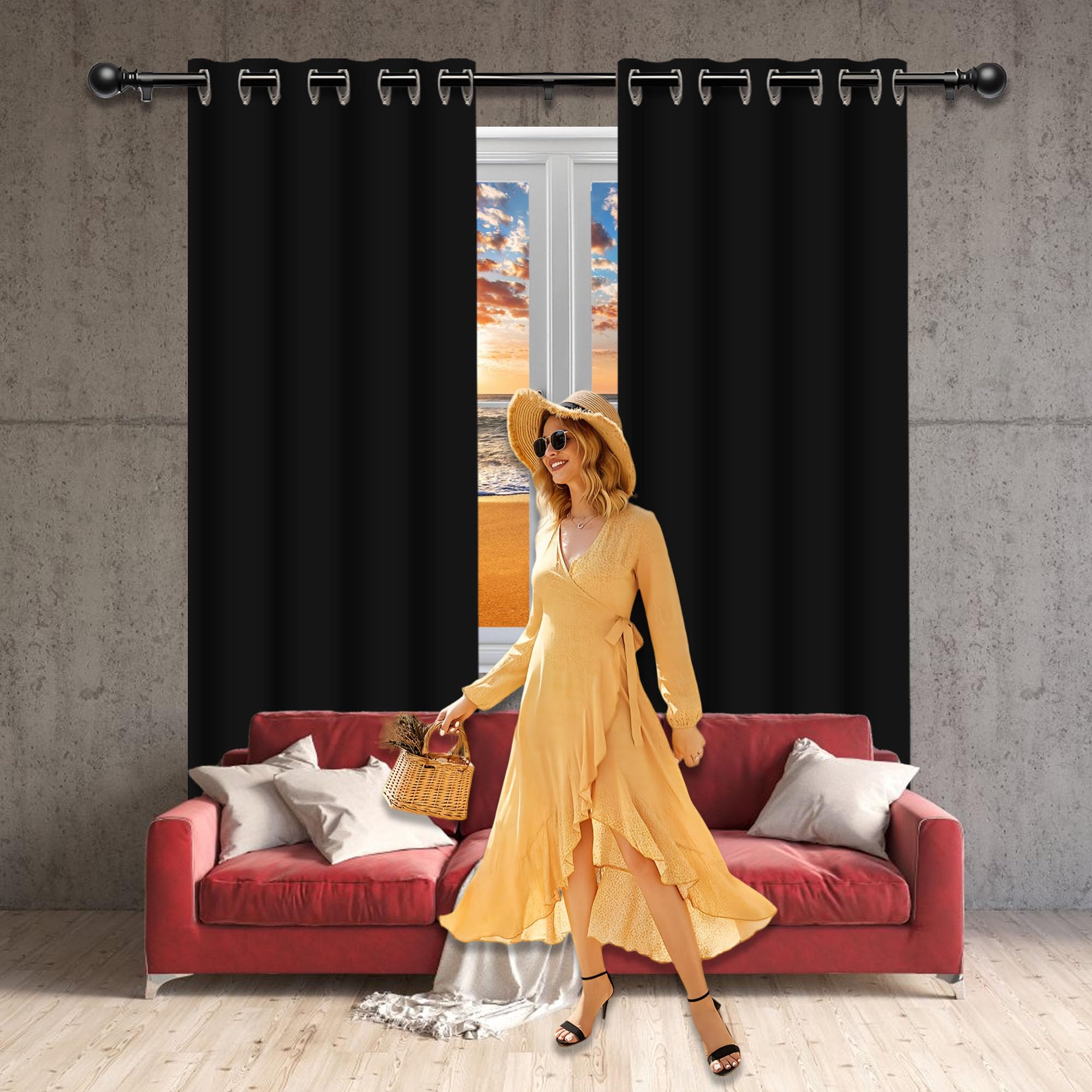 Rideau occultant thermiques isolant maison rideau moderne pour grand vitrage