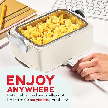 DASH Hot2Go Personal Food Warmer, 30 oz Electric Lunch Box, Cream
