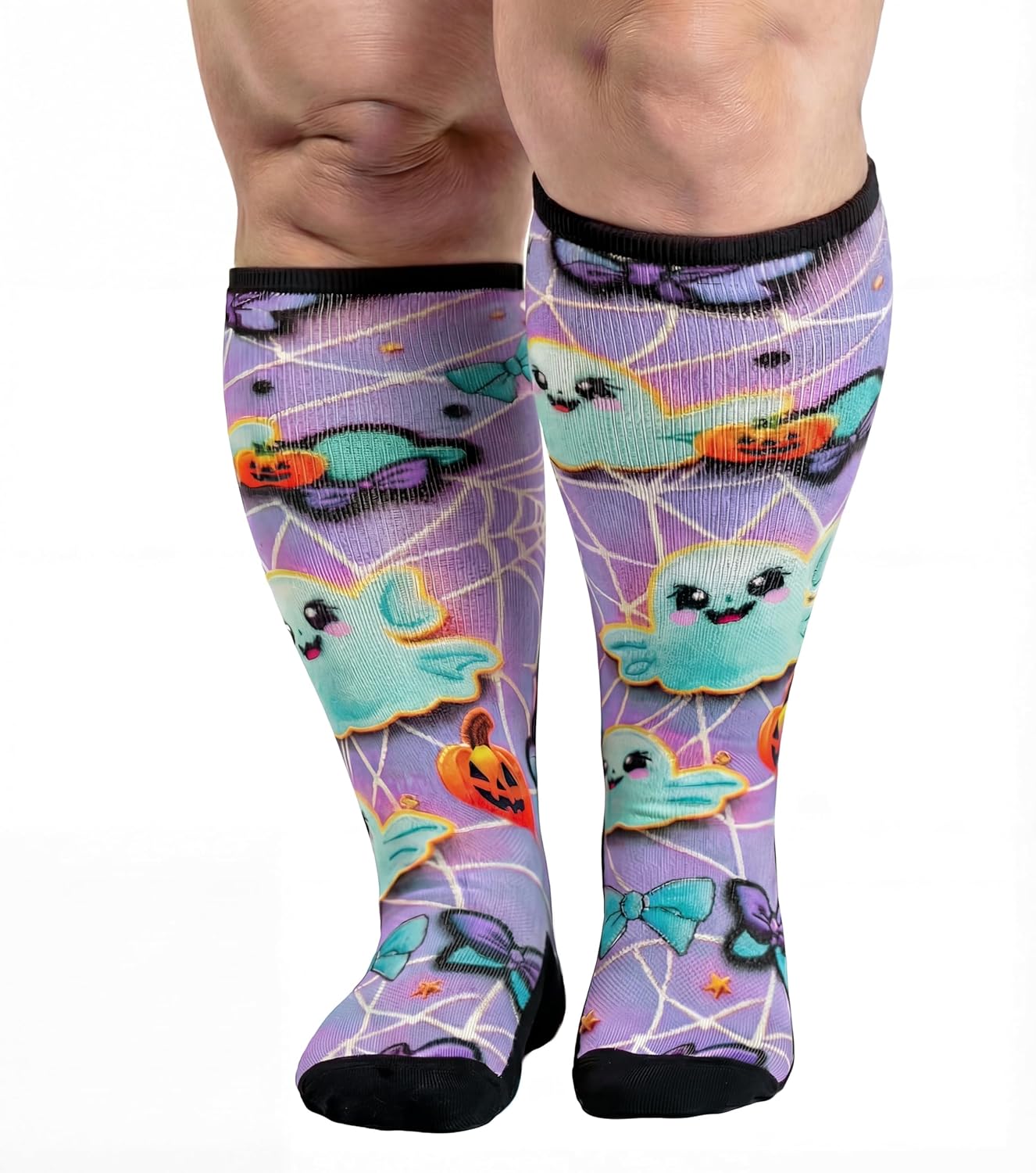 Extra Wide Diabetic Socks for Swollen Feet Men Women Non Binding Soft Stretch Colorful Design