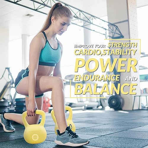 Miniatura 3 de Fitvids Pesas rusas suaves, con relleno de arena de mar y hierro para mujeres y hombres, pesas rusas de vinilo suave codificadas por colores, varios