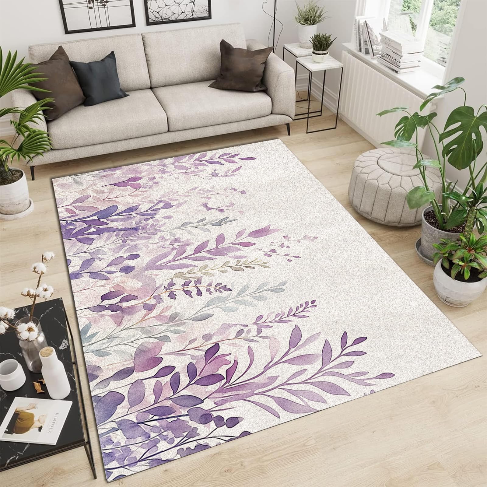 Tapis de salon lavable pour éliminer les taches tenaces et les glissades