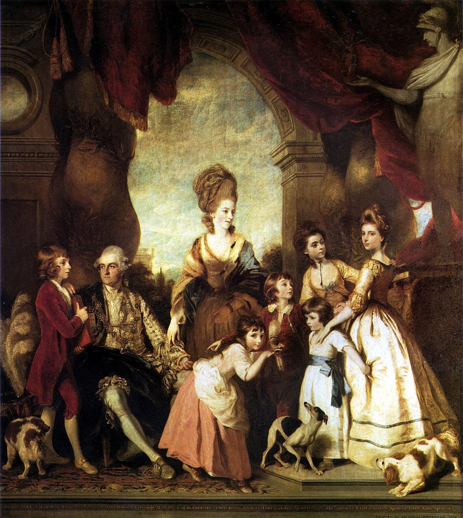 SERENDIPITP Abstract Painting Mural Print Picture Wall Decor Painting the Fourth of Marlborough and His Family by Joshua Reynolds Vintage Wall Artwork for Home Decor 60x90cm