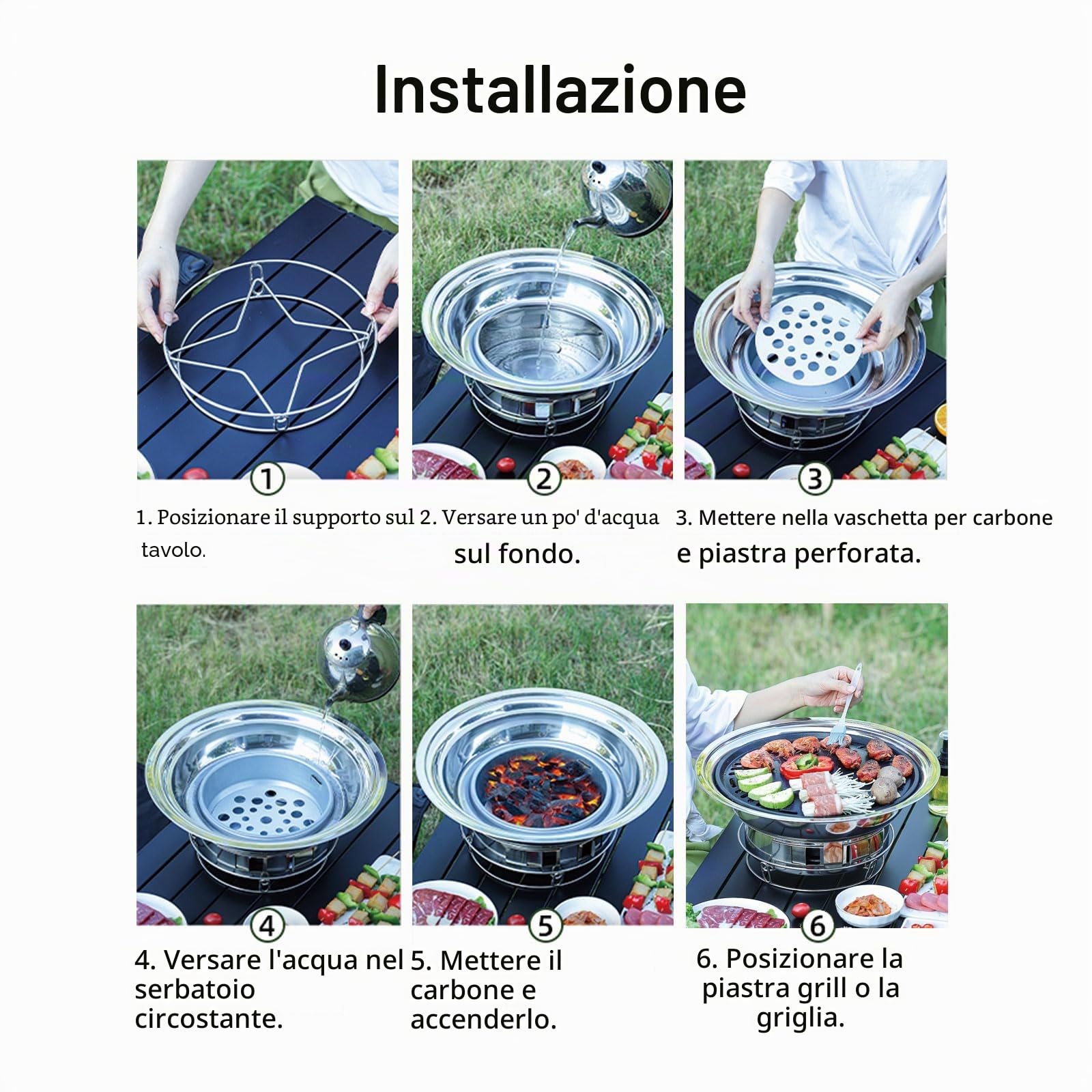 Barbecue coreano a carbone di legno, piccolo barbecue a carbone di 35,7 cm, barbecue portatile in acciaio inossidabile, griglia da tavolo Kbbq per esterni e interni, per campeggio