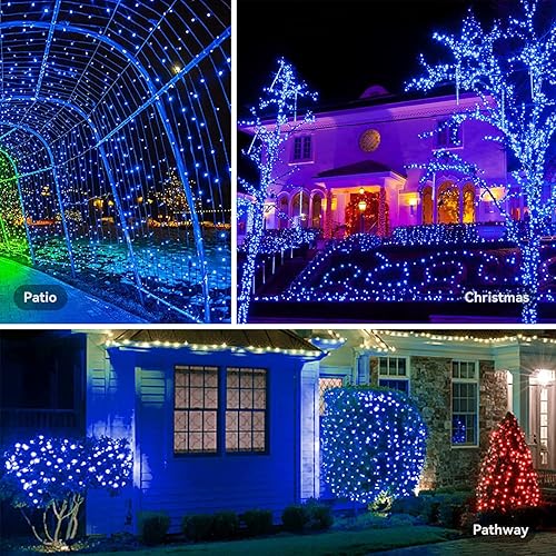 Miniatura 2 de ITICdecor Guirnalda de luces de Navidad que funcionan con pilas, 100 luces LED de 33 pies, para exteriores, impermeable, con temporizador de control