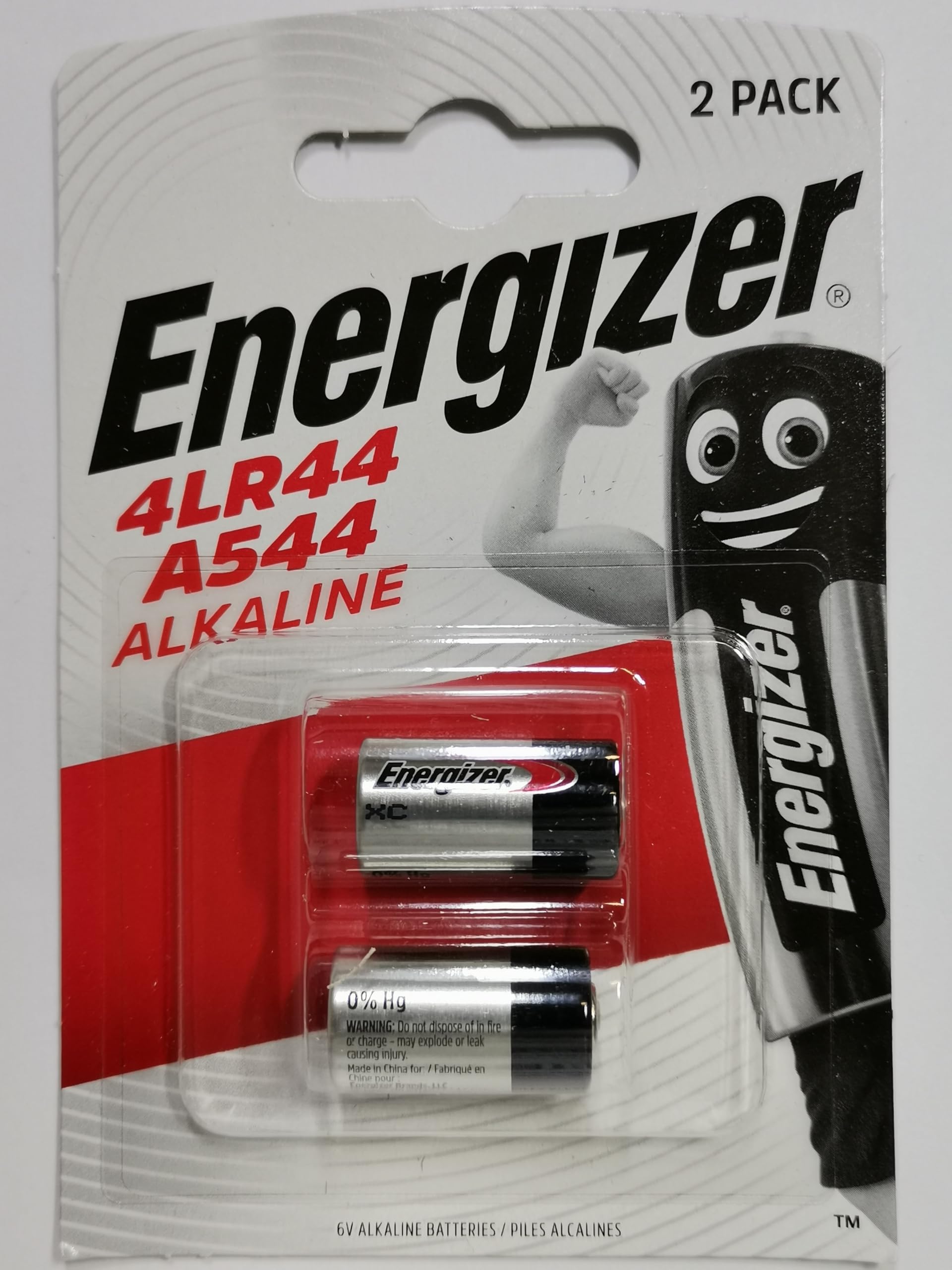 Energizer A544 / 4LR44 6V Alkaline Battery, Pack of 2