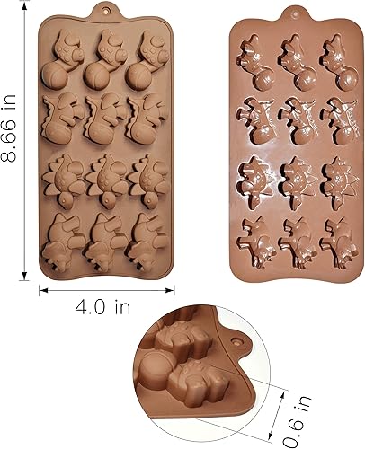 Miniatura 5 de homEdge Molde de dinosaurio de chocolate de 12 cavidades, juego de 4 moldes de silicona antiadherentes para gelatina de chocolate y caramelo,