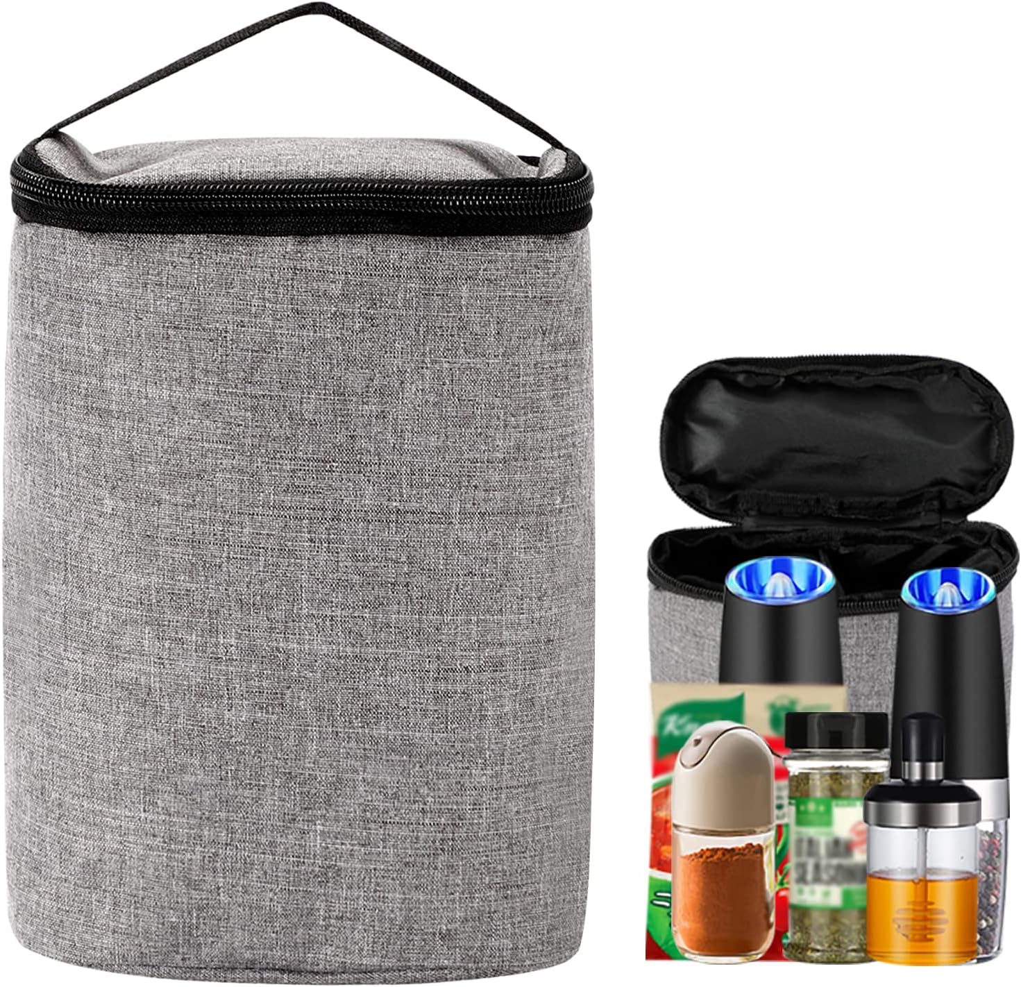 LXY Portable Storage Bag for Container Spice Jars Set, Carry Bag for Camping Cooking Set, Small Bag for Holding Condiment Containers, Outdoor Picnic BBQ, Camping Accessories