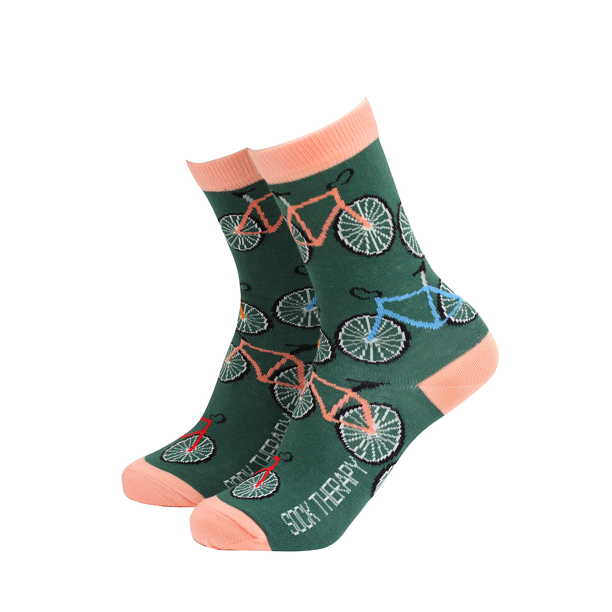 Smiling Faces MAKING SMILES SINCE 2001 Womens Novelty Socks Therapy Funky Pattern Colorful Socks Smart Design Comfortable Breathable Socks Non Slip Great Gift - Cycle