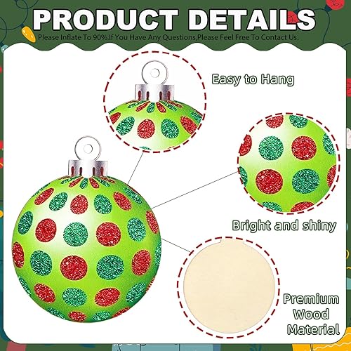 Miniatura 4 de Adornos de árbol de Navidad de bastón de caramelo, 18 piezas, juego de decoración de Navidad de madera con 12 bastones de caramelo de madera