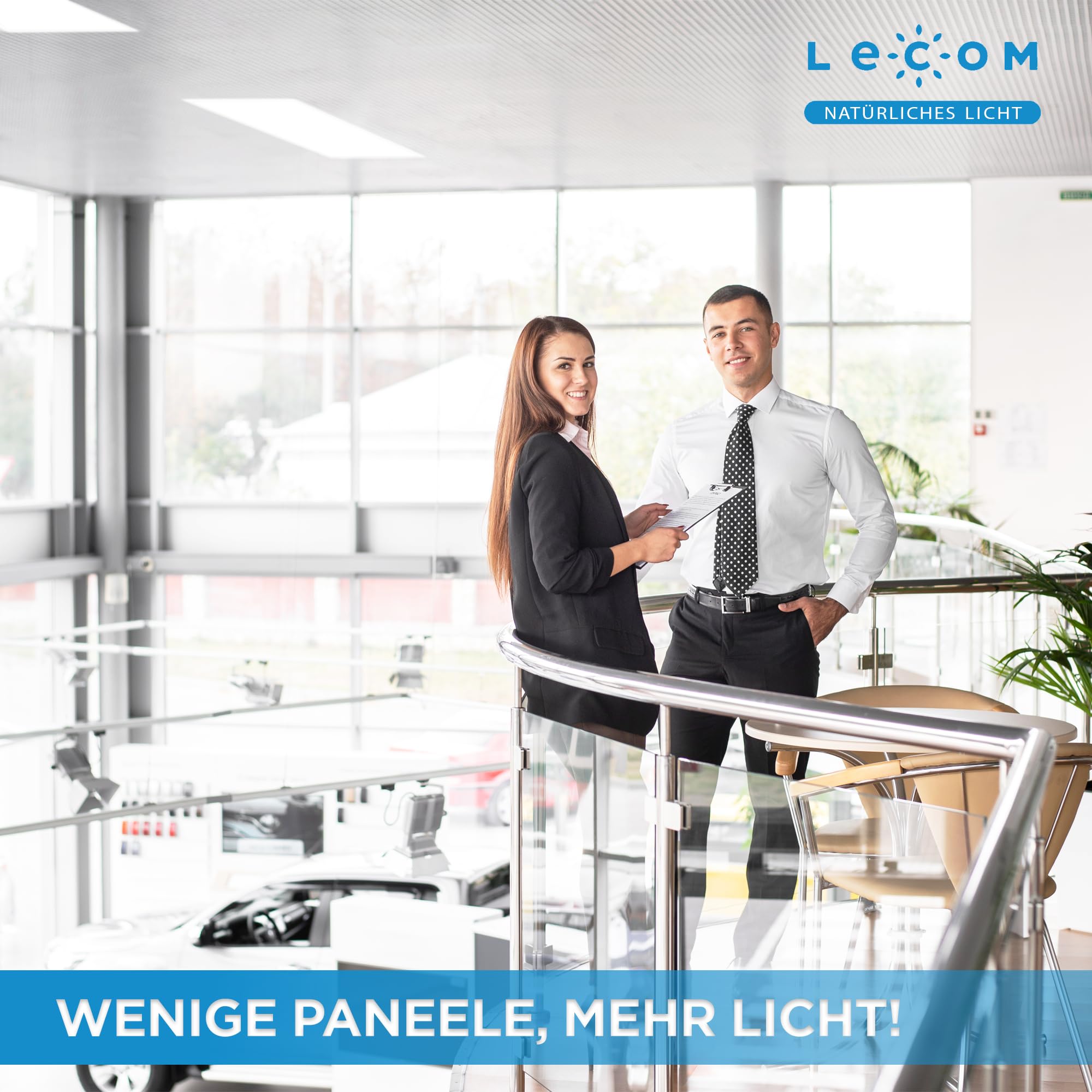 LECOM LED Panel XXL 120x60 Neutralweiß 4000K 6000lm Rasterleuchte | LED Deckenleuchte für professionelle, helle und gleichmäßige Beleuchtung. Flaches Design. Für Räume mit hohem Lichtbedarf.