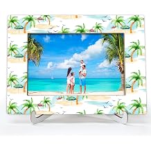 YSTEP Hawaiian Beach Coconut Tree Picture Frame, Family Vacation Picture Frame, Beach Picture Frames, Beach Trip Vacation Gifts, Couple Picture Frames 4x6 -D04