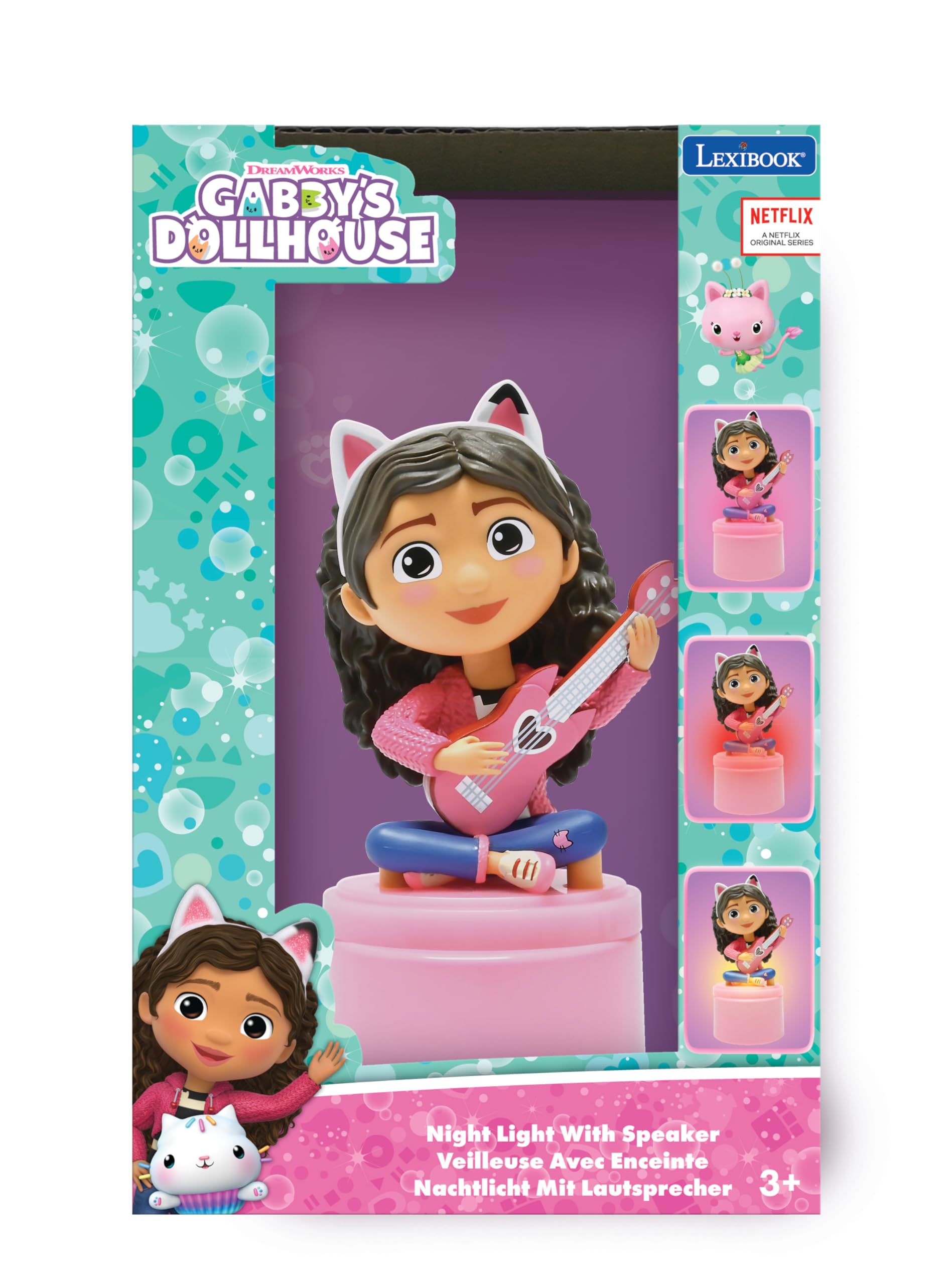 Lexibook, La casa delle Bambole di Gabby, Luce Notturna con Altoparlante, Luce soffusa, A Batteria, Rosa, NS01GDH