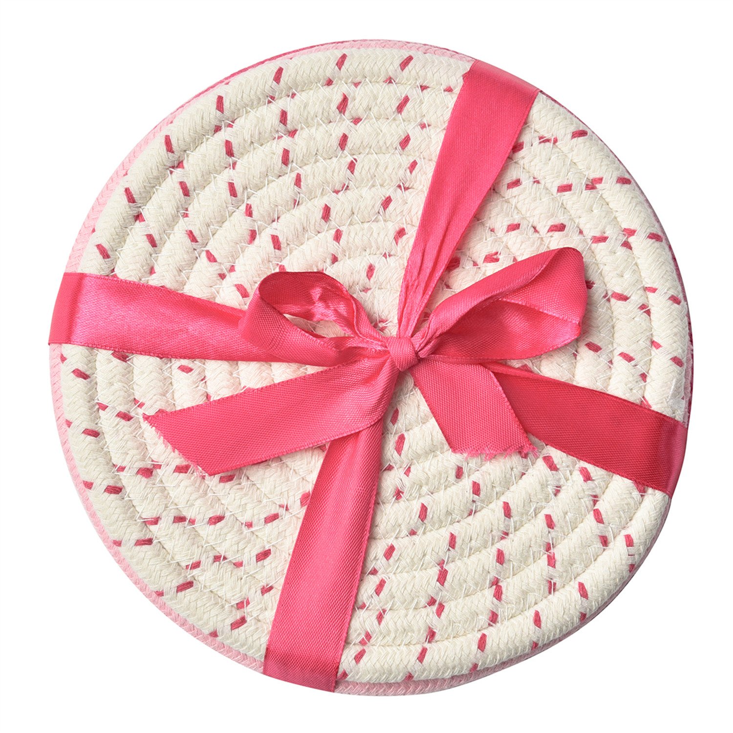 Jennice House Zestaw podkładek pod garnki, podstawki, 100% czysta bawełna, stylowe podstawki, Hot Pads, Hot Pads, podstawka na łyżki do gotowania i pieczenia, średnica 17,8 cm, 3 sztuki