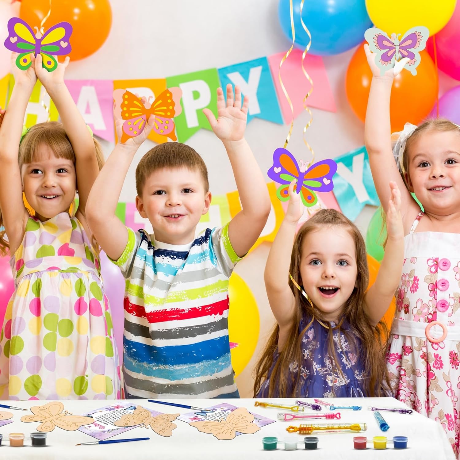 Butterfly Party Favors - 12 PCS Butterfly Birthday Party Supplies - Butterfly Bubbles & Paint Crafts - Butterfly Birthday Decorations Goodie Bags Gifts Prizes for Kids Girls Toddler - Image 9