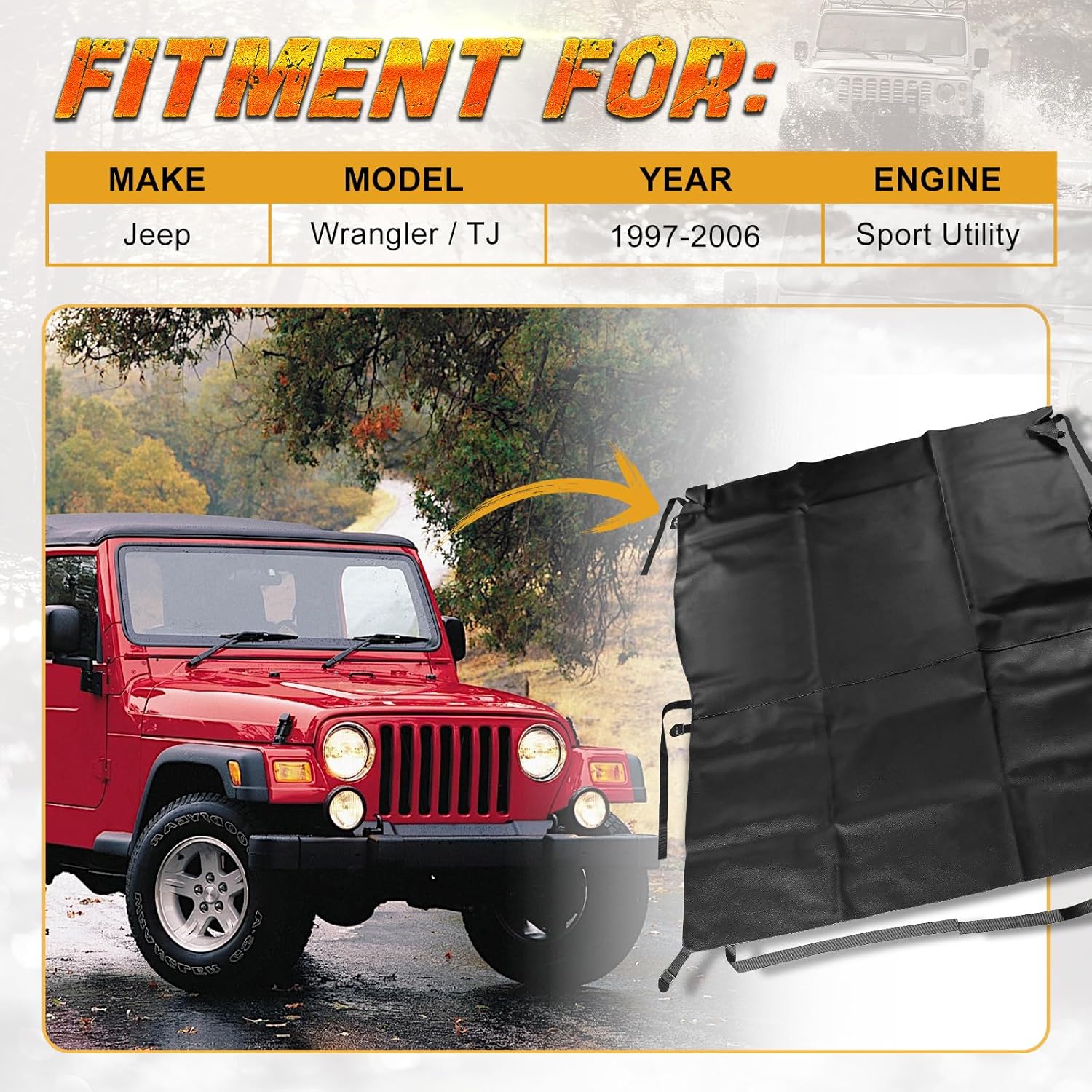 Soft Top Fit for Jeep Wrangler/TJ 1997-2006 Sport Utility # 93615, 9363590104, J93635