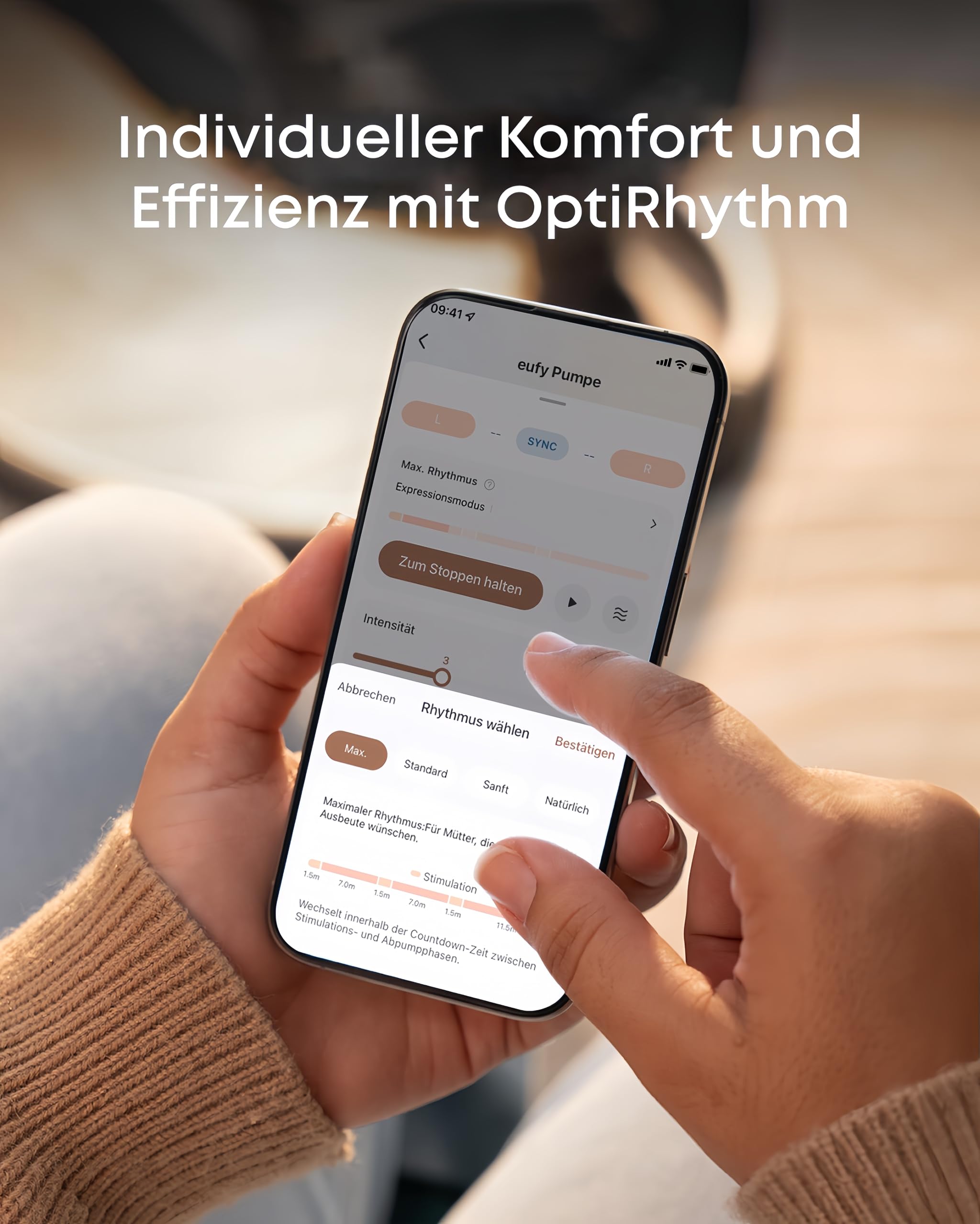 eufy Tragbare Milchpumpe mit Wärmefunktion S1 Pro, Schlank & Freihändig mit branchenführender HeatFlow-Technologie, Kabelloses Ladecase, App-gesteuertes OptiRhythm, Klinische Saugkraft, Für den BH