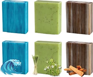Simple Scents Australia Assorted 6 PCS Natural Soap Bars, Assorted Coastal Woods, 3.5oz Each Moisturizing French Triple Milled Soap Bars Enriched with Shea Butter, Pure Plant Oil Body Bar