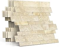 Vista 9 de Azulejo de Salpicaduras para Cocina Despegar y Pegar de Piedra con Acabado Mate, Adhesivos para Azulejos de Baño Panel de Pared 3D Lineal de Mosaico