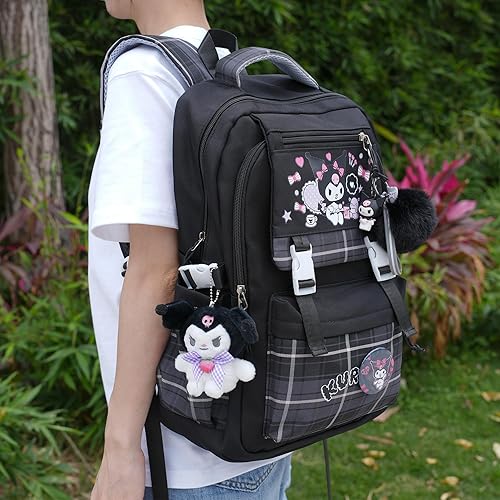 Miniatura 7 de juju - Mochila Kawaii negra y morada, Negro, Mediana, Kawaii