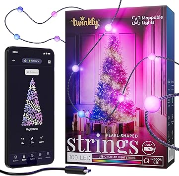 Twinkly Strings USB-C Pearl-Shaped Light String - Thumbnail 2