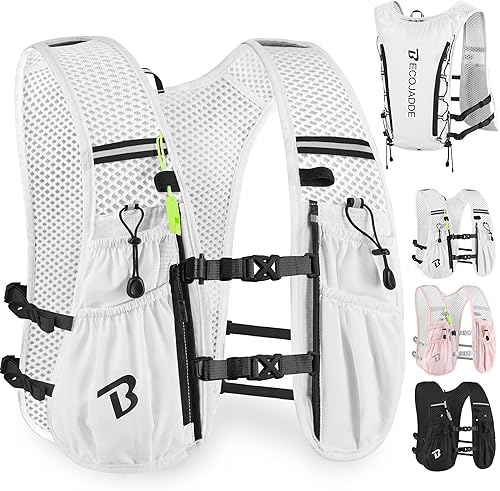 Vista 31 de Chaleco de Hidratación Mochila para Correr para Hombres Mujeres, Mochila de Hidratación Ligera de 5L para Correr, Chaleco de Hidratación para Gris