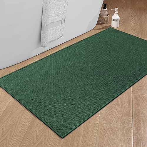 Miniatura 119 de chakme Alfombras de baño de 47 x 17 pulgadas, ultra delgadas, antideslizantes, de secado rápido, absorbentes, para suelo de baño