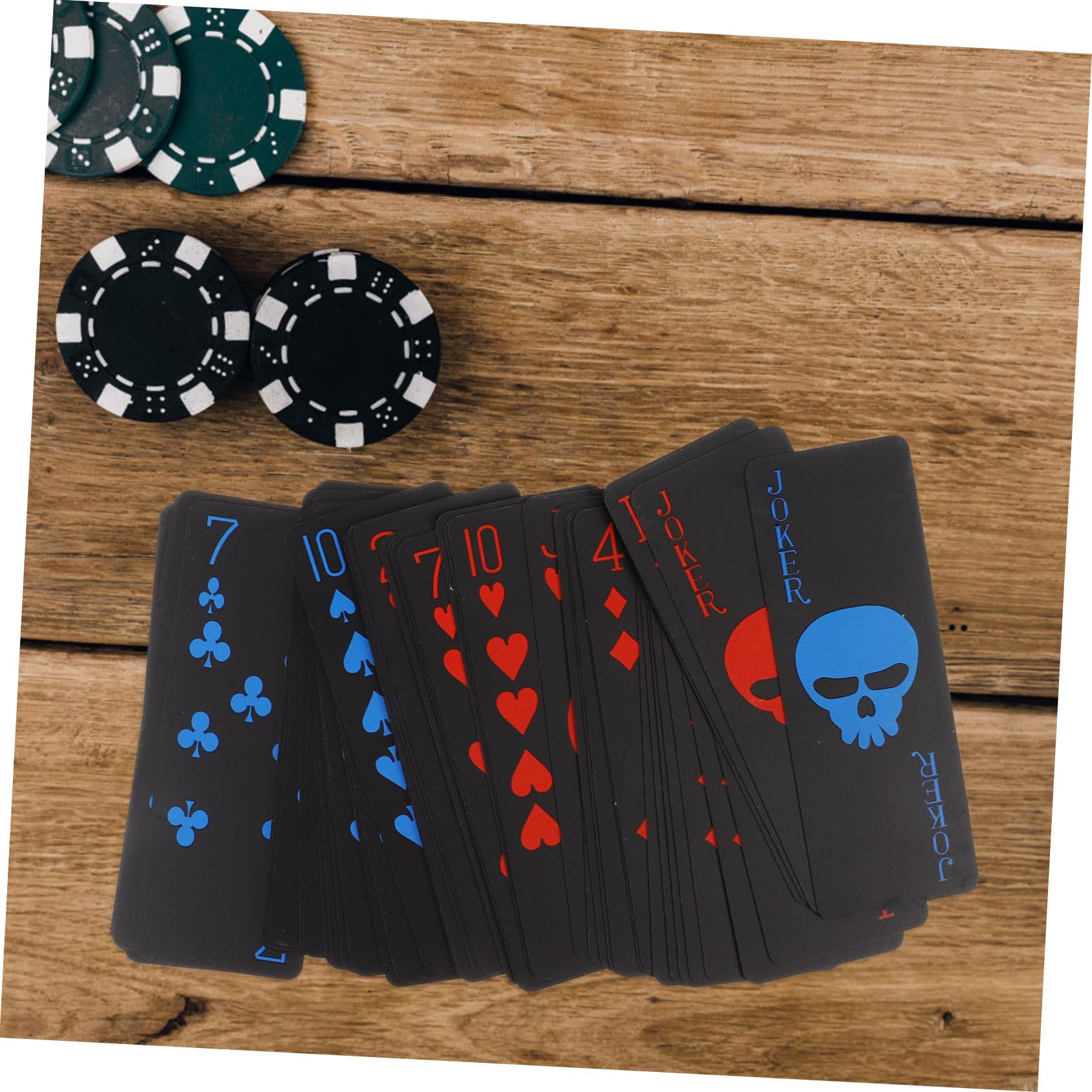 ibasenice PVC Spielkarten Totenkopf Motiv Schwarzes Mattes Kunststoff Deck für Erwachsene Outdoor Kartenspiele und Partys