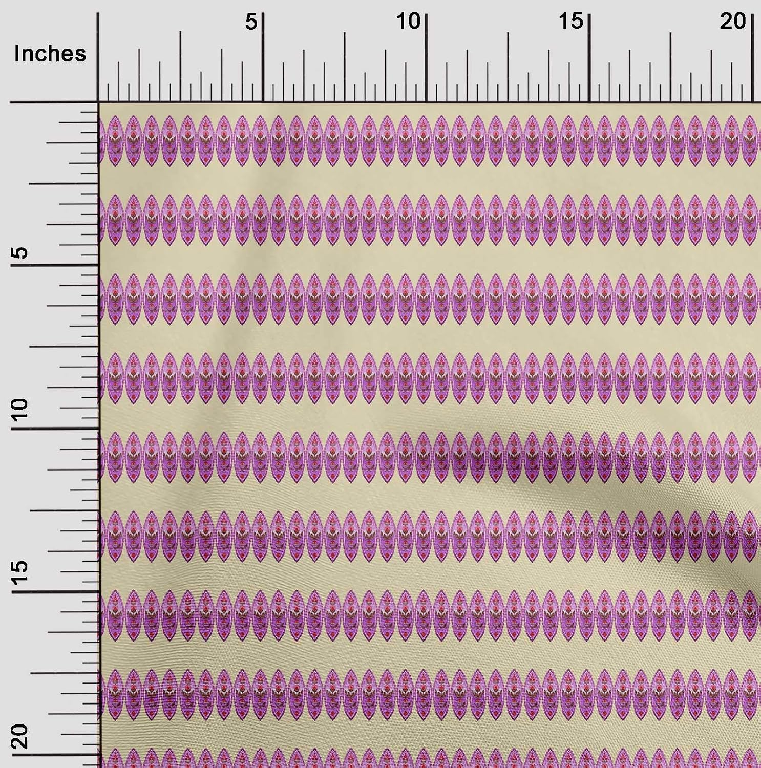 oneOone Cotton Flex Fabric Leaves & Floral Artistic Printed Fabric 1 Yard 40 Inch Wide