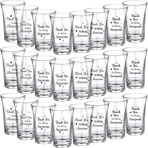 Karenhi 24 Piezas Vasos de Chupito de 1.2oz Acrílico Claro de Agradecimiento a Granel Vasos de Chupito de Agradecimiento por Ser Impresionante Vasos