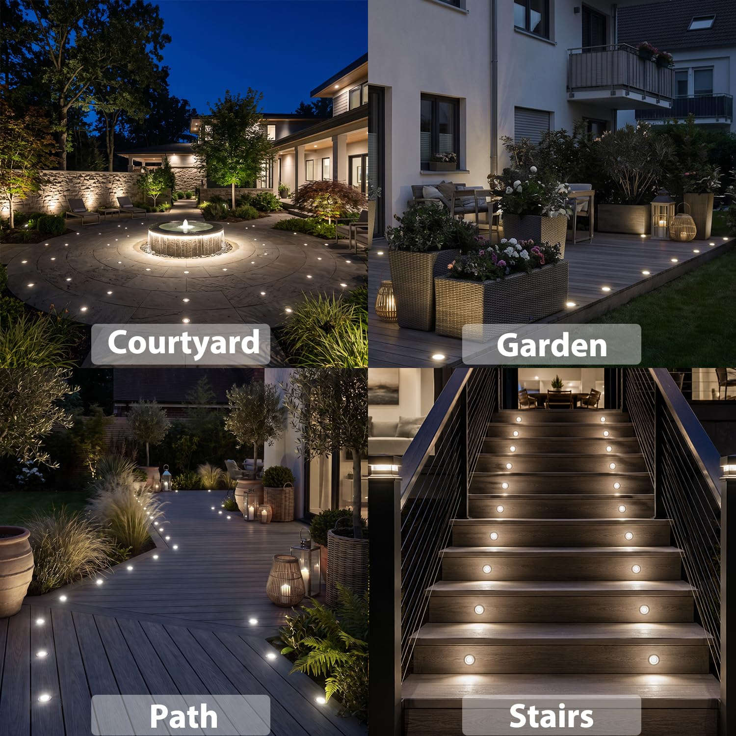 Arotelicht 16er Set LED Einbaustrahler led Einbauleuchte Bodeneinbauleuchte Lampe, IP67 wasserdicht 0,6W Ø32mm innen aussen Terrasse Küche Garten Dekolicht 4000K, weiss, 12V