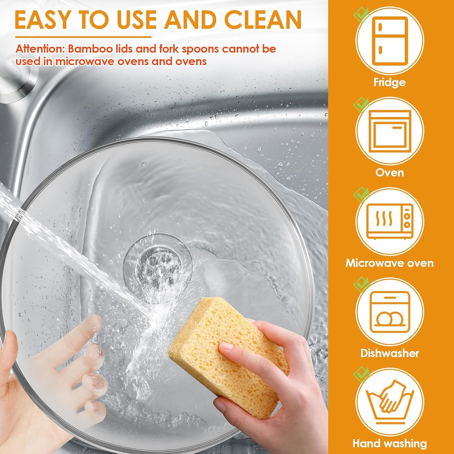 Glass Salad Bowl with Lid Large Capacity Vegetable Mixing Bowl Enduring Serving Vessel for Salad for Home Party Kitchen