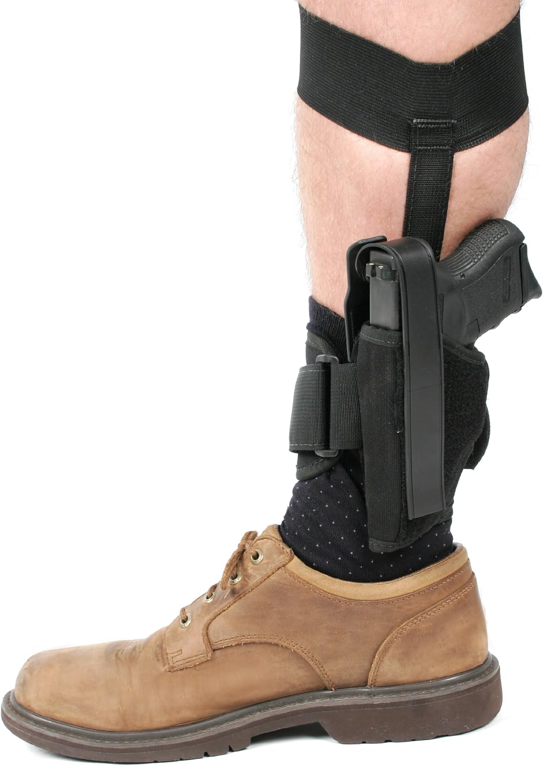 BLACKHAWK Ankle Holster, Black/Size 16, Left Hand