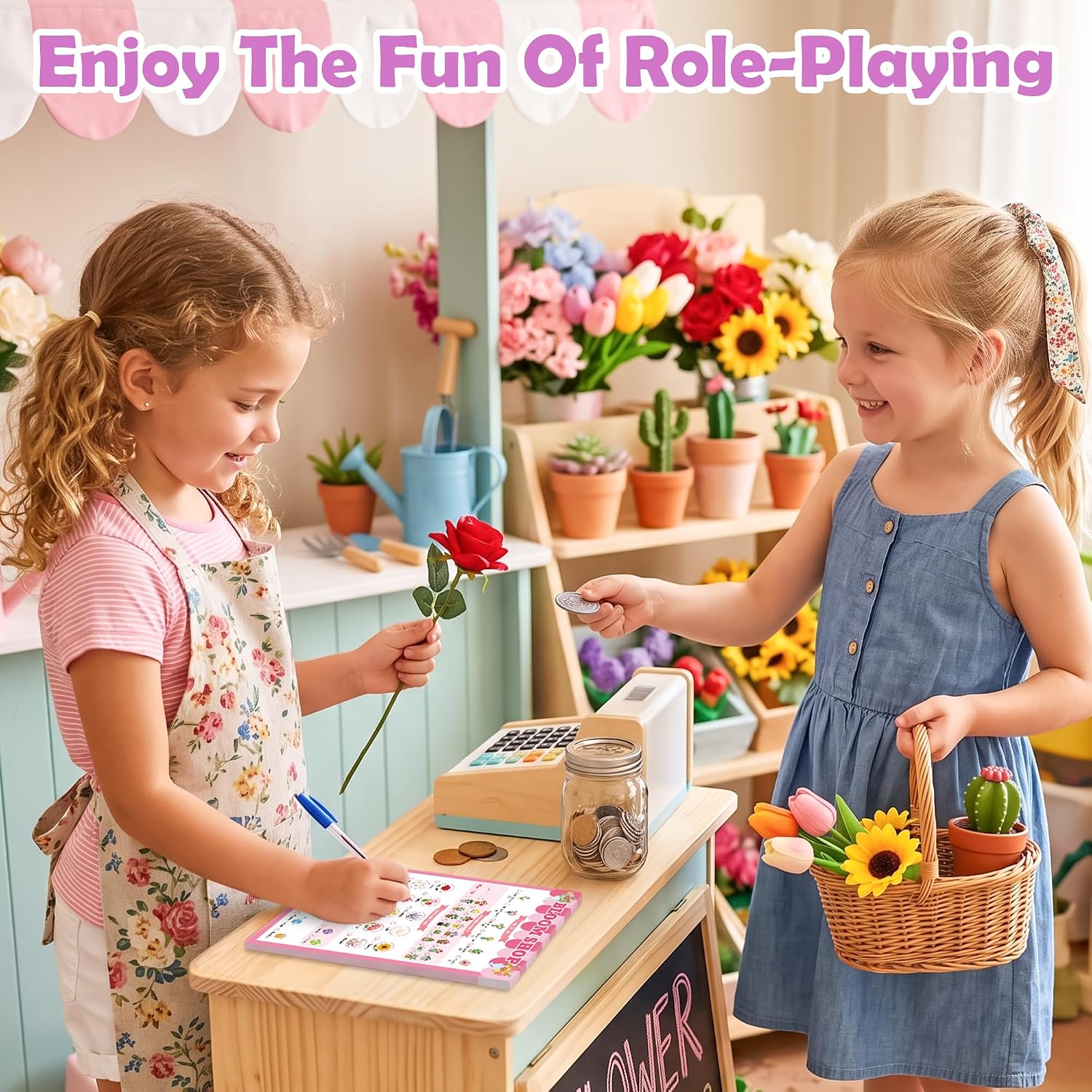 TICIAGA Kids Pretend Play Notepads - 28 Themes Role-Play Game Gift Set image 4