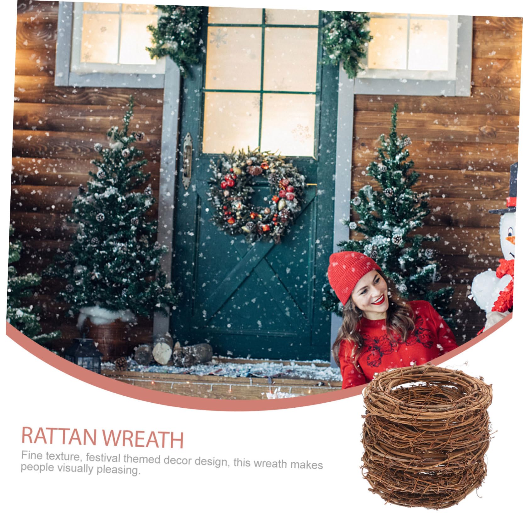 5 pezzi Anelli Intrecciati in Rattan per Ghirlande Fai da Te Decorazione Porta e Parete per Natale e Festività Base Robusta per Corona Artigianale
