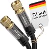 KabelDirect – SatAntenna Cable, Coaxial Cables – 20m – 4K TV Satellite Cable with Metal F Connector – available from 0.5-30m RadioTV, DVB-T, DVB-C, DVB-SDVB-S2, internet, black
