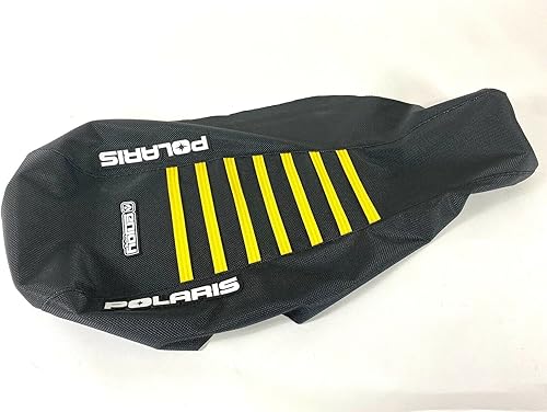 Miniatura 2 de Enjoy Mfg Funda de asiento, compatible con Polaris Scrambler 250 400 500 Trailblazer 250 1995-2003 All Black/Gold Yellow Ribs #243