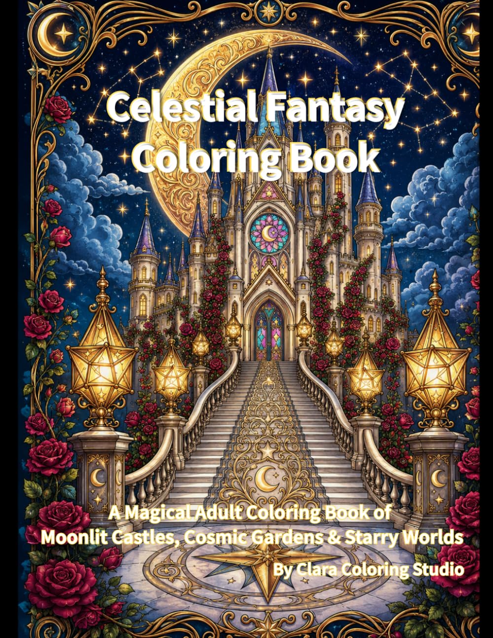 Celestial Fantasy Coloring Book: A Magical Adult Coloring Book of Moonlit Castles, Cosmic Gardens & Starry Worlds
