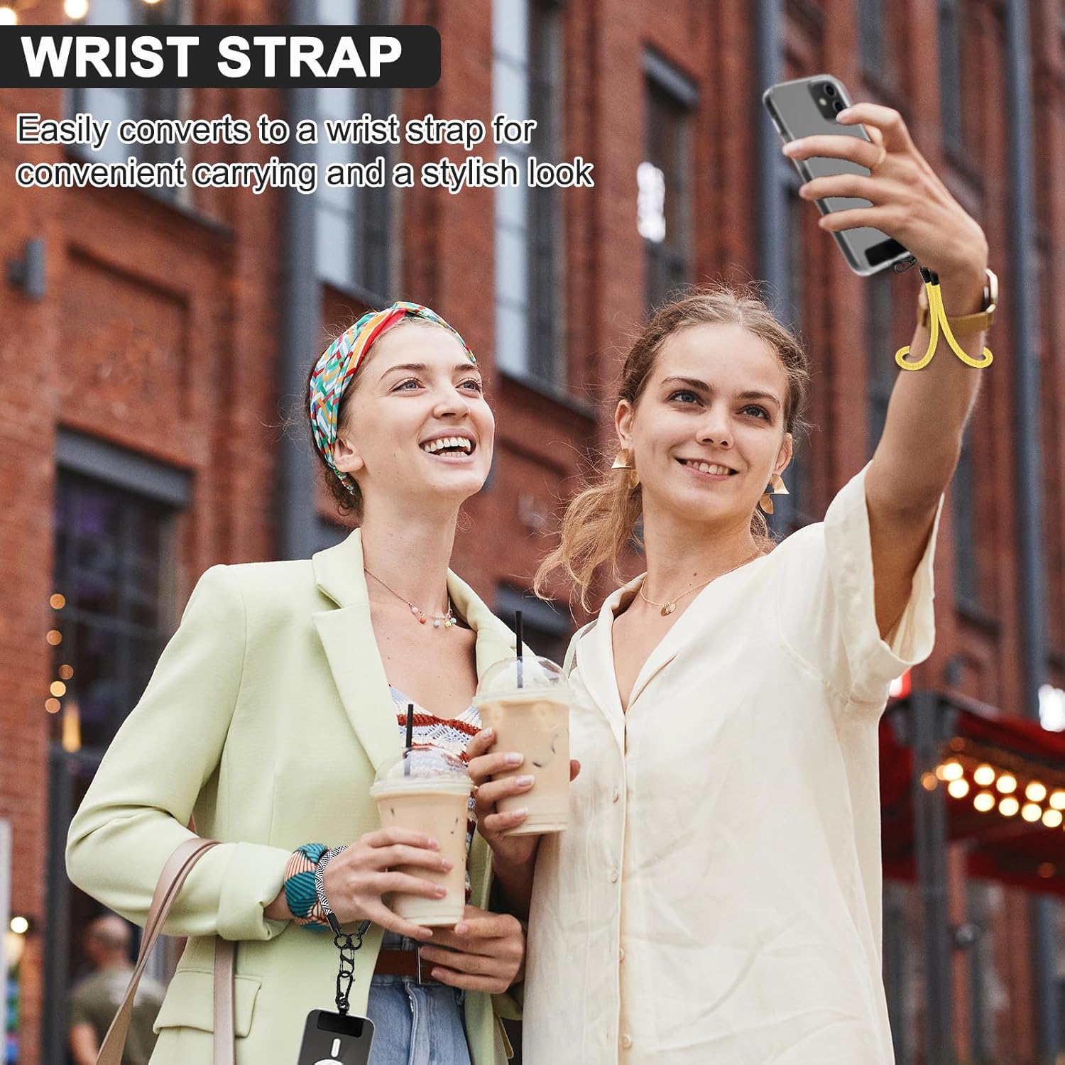 Phone Lanyard Crossbody Wrist Strap, Clip and Go Strap for Phone with Wallet, Adjustable Anti-Theft Cell Phone Strap for All Phones (Blue-Gray Lanyard + Black Wallet) - Image 4