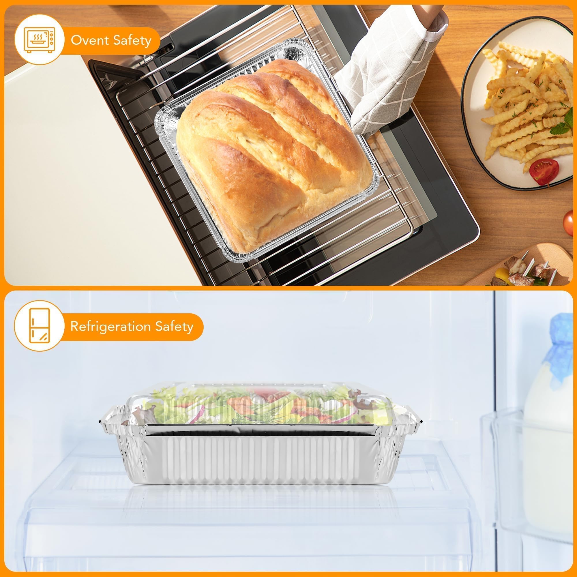 40 Pack Aluminum Cake Pans with Lids - Disposable Baking Pans -4
