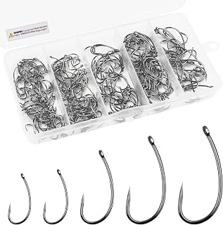 Karpfenhaken Barbless Set, 210 Stück Curve/Kreis