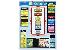 ZazzyKid Magnetic Calendar & Weather Chart for Kids