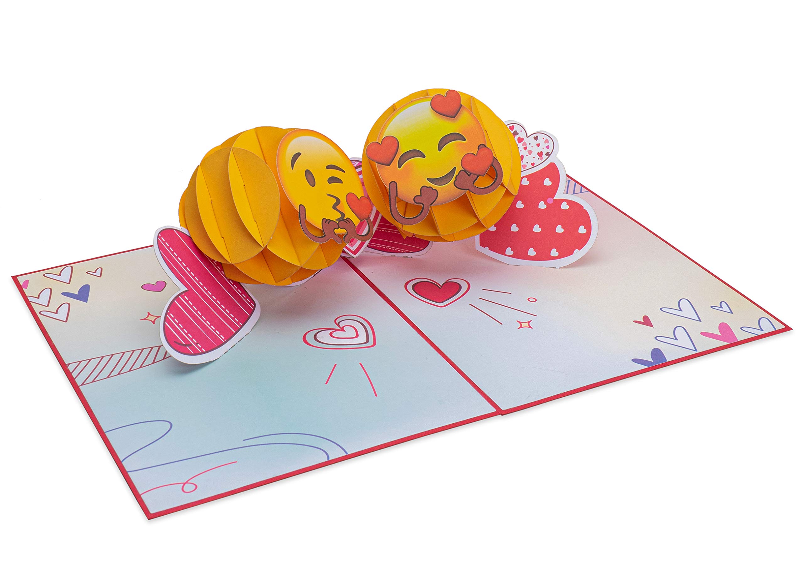 PaperLove - Tarjeta desplegable para el día de San Valentín, emojis de amor, tarjetas de felicitación 3D hechas a mano para el día de San Valentín, boda, aniversario, amor, romance, todas las
