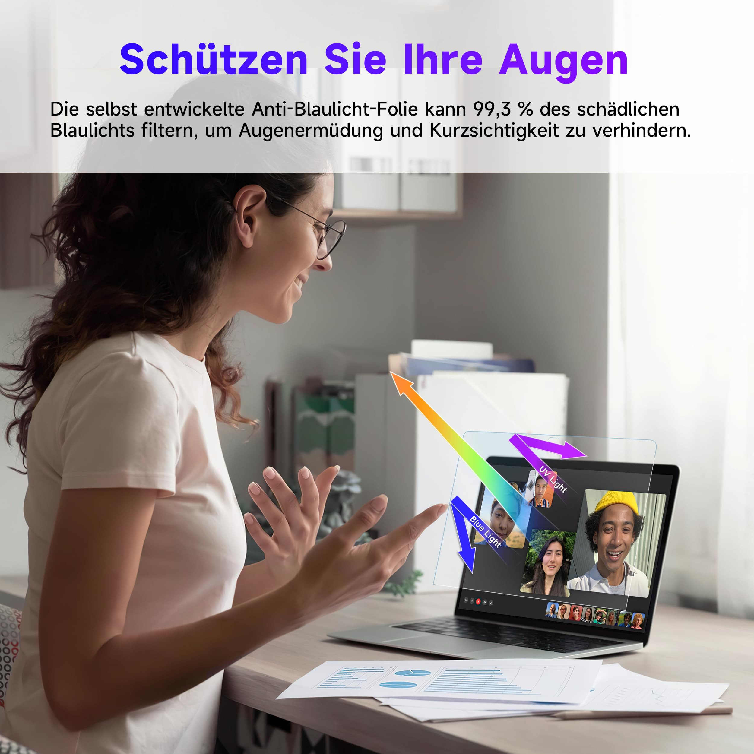 Confezione da 2 pellicole protettive per display per MacBook Pro 16 pollici (2021-2023, M1, M2) A2485/A2780, antiriflesso, protezione per gli occhi, schermo ad alta risoluzione per Mac Laptop da 16