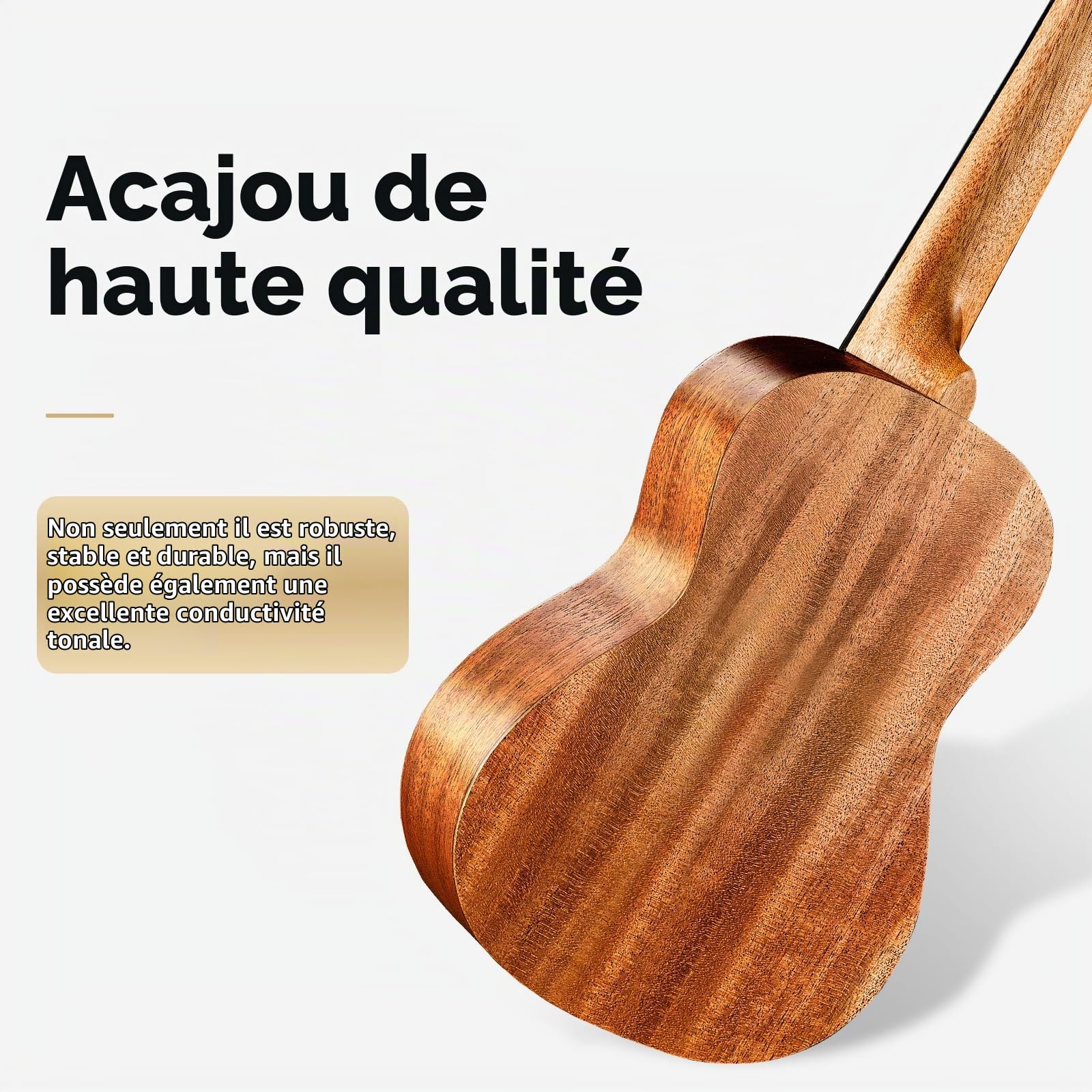 TERENCE Ukulélé soprano en acajou de 23 pouces pour débutants professionnels adultes ukulélé kit avec accordeur, capodastre, sac de rangement, sangle, médiators, corde en nylon et chiffon