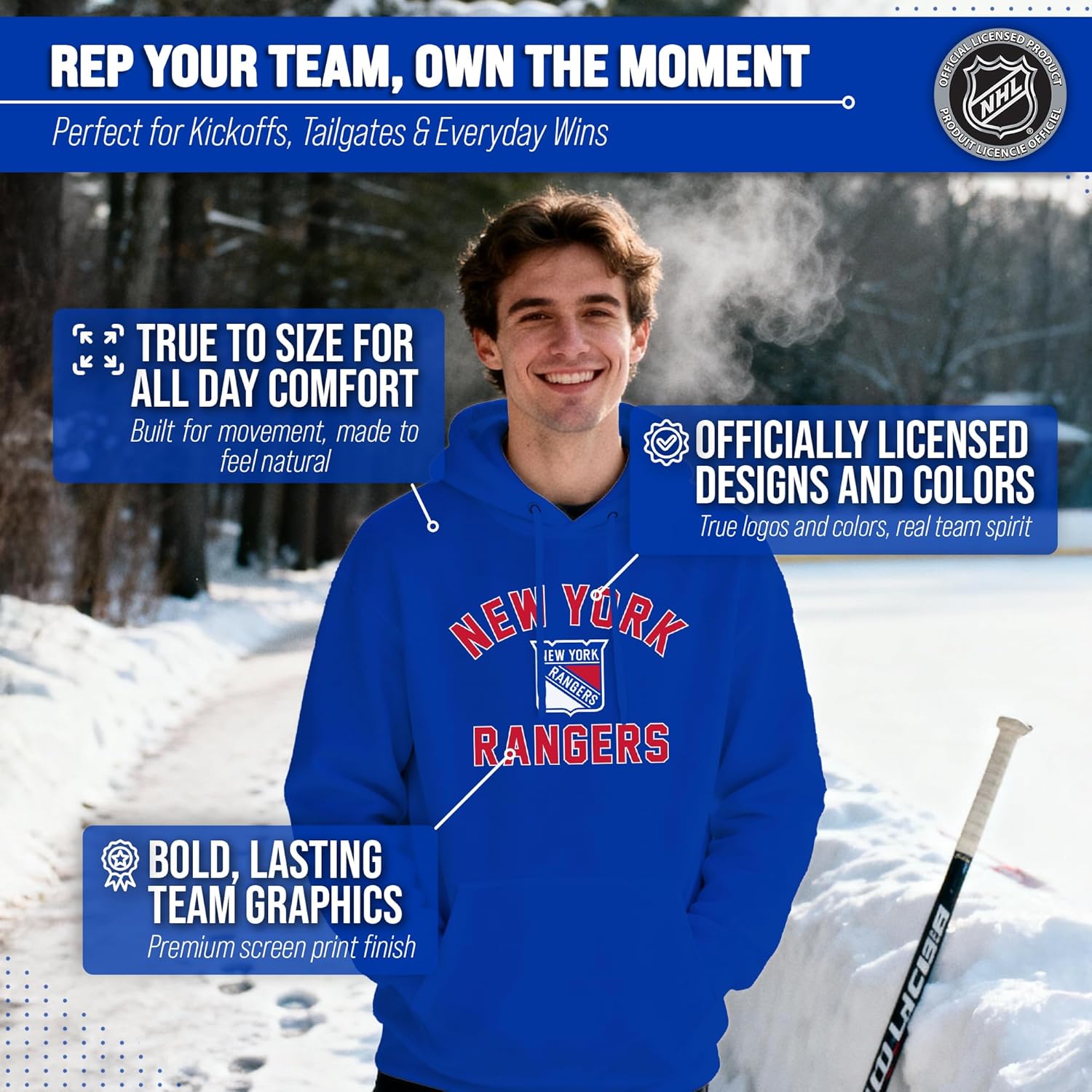 Wright & Ditson Adult NHL Gameday Hooded Sweatshirt - Officially Licensed - Fleece Hockey Pullover - Unisex Hoodie - Image 5