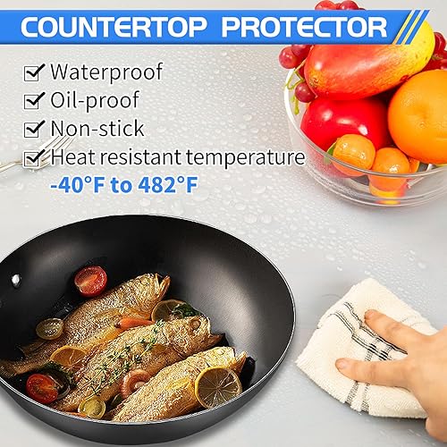 Miniatura 3 de Warome Alfombrilla de silicona, protector de mesa de 36" x 23.6" para manualidades, tapete para pintar, arcilla, proyectos, artes y manualidades,