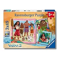Ravensburger – Puzzles Disney Vaiana 2 Confezioni Da 3 | Puzzle Bambini 5 Anni O Più | Regalo Bimba 5 Anni 3 X 49 Pezzi | Puzzle Bambini 21 X 21 Cm | Puzzles Perfetti Ravensburger